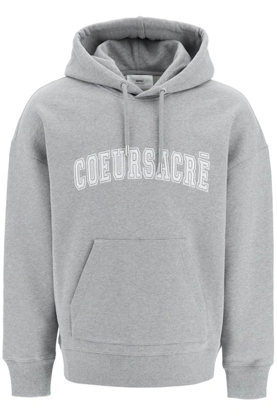 AMI ALEXANDRE MATTIUSSI HOODIE WITH LETTERING EMBROIDERY