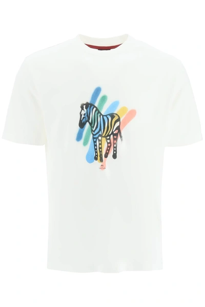 Ps By Paul Smith Off-white Broad Zebra Stripe T-shirt