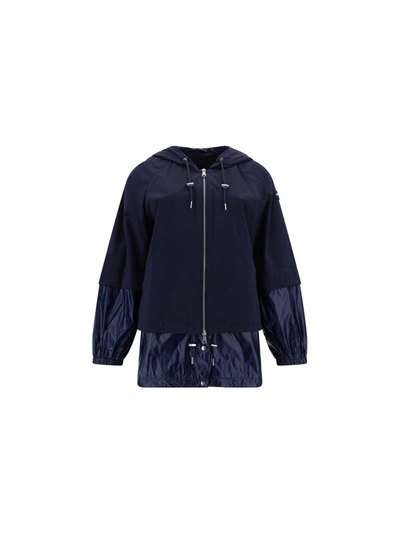 Add Hooded Trench Jacket In Midnight Blue