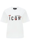 Dsquared2 Crew Neck Pixelated Graphic Short Sleeves In White
