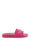 Dsquared2 Icon-print Slip-on Slides In Fuchsia