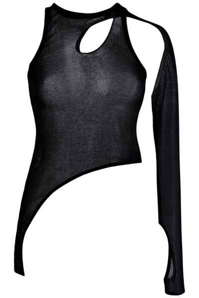Dion Lee Cut-out Asymmetric Top In Black