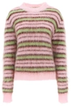 Marni Iconic Brushed Stripes Sweater In Pink, Green, Brown