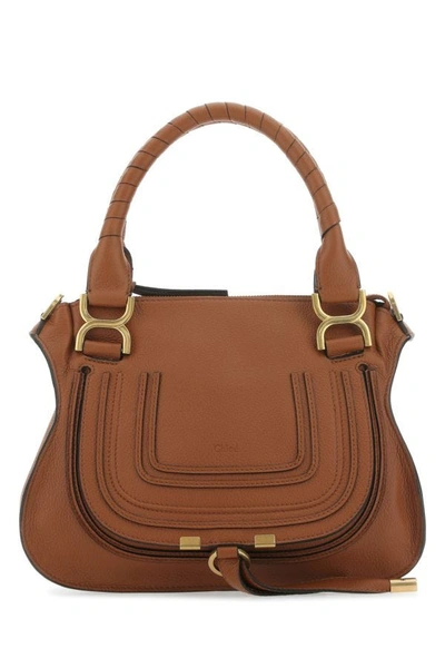 CHLOÉ CHLOE WOMAN BROWN LEATHER SMALL MARCIE HANDBAG