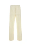PALM ANGELS PALM ANGELS WOMAN IVORY COTTON BLEND JOGGERS