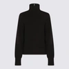 Burberry Ribbed Turtleneck Wool Sweater In Black