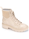 Kenneth Cole New York Rhode Light Womens Patent Leather Lug Sole Booties In Beige