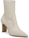 Franco Sarto Avana Womens Faux Leather Pointed Toe Ankle Boots In White