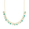 Ross-simons 3-4mm Cultured Pearl And Multi-gemstone Necklace With Blue Chalcedony And Moonstone In 18kt Gold Ove In Blue