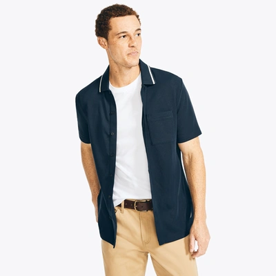 Nautica Mens Sustainably Crafted Pocket Shirt In Blue
