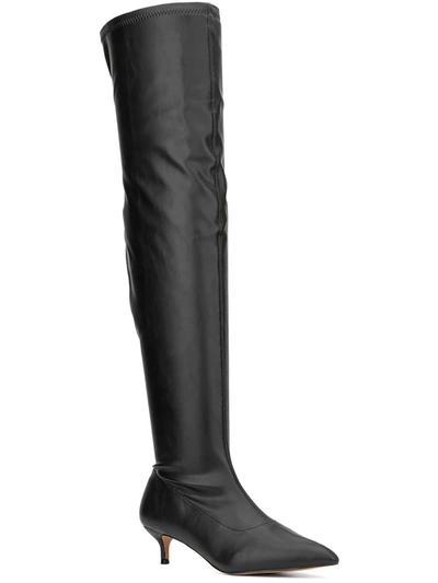 New York And Company Ilana Womens Tall Pointed Toe Over-the-knee Boots In Black