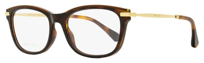 Jimmy Choo Women's Rectangular Eyeglasses Jc248 Ocy Havana/gold 53mm In Brown