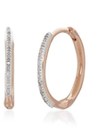Monica Vinader Rose Gold Plated Vermeil Silver Riva Wave Medium Diamond Hoop Earrings In 18ct Rose Gold On Sterling