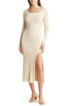 Love By Design Julia Ribbed Knit Maxi Dress In Sandshell