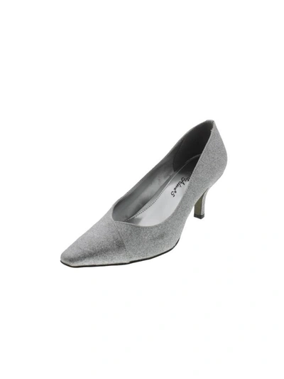 Easy Street Chiffon Womens Glitter Pointed-toe Pumps In Silver