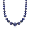 Ross-simons 6-13mm Lapis Bead Graduated Necklace With 14kt Yellow Gold In Multi