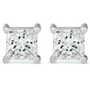 Pompeii3 3 Ct Tdw Princess Cut Diamond Screw Back Studs 14k White Gold Lab Grown In Silver