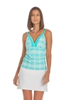 CABANA LIFE SUNSHINE SHORES EMBROIDERED TANKINI TOP