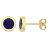 MIMI & MAX 5/8CT TGW LAPIS STUD EARRINGS IN YELLOW PLATED STERLING SILVER