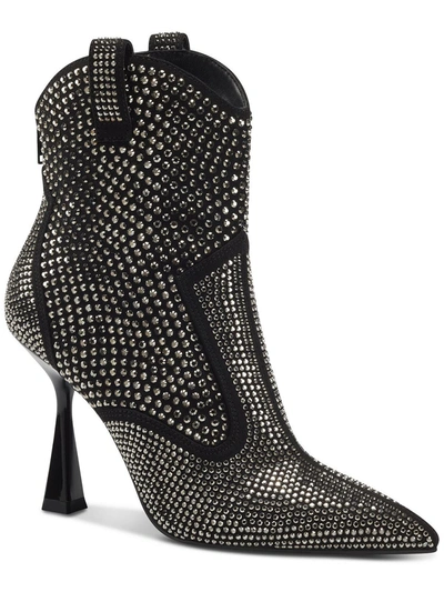 Inc Oaklynne Womens Rhinestone Pointed Toe Booties In Multi