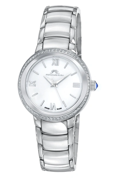 Porsamo Bleu Luna Quartz Pink Dial Ladies Watch 1181elus In Silver / White