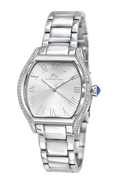 Porsamo Bleu Celine Women's Tonneau Watch, 1002aces In Silver