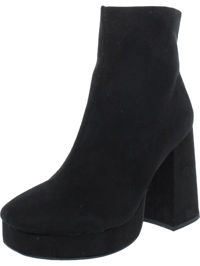 WILD PAIR CORAA WOMENS FAUX SUEDE ZIP UP ANKLE BOOTS