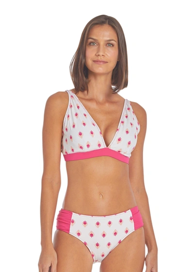 Cabana Life Tulum Reversible Triangle Bikini Top In Pink