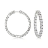 Ross-simons Lab-grown Diamond Inside-outside Hoop Earrings In 14kt White Gold In Silver