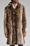 Dolce & Gabbana Leopard-print Faux Fur Coat In Light Brown