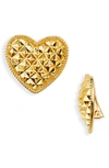 MOSCHINO MORPHED HEART RAISED CLIP-ON EARRINGS
