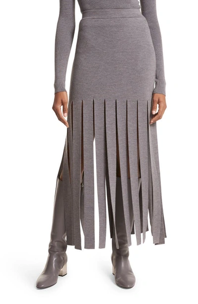 Michael Kors Merino Wool Blend Streamer Skirt In Banker Mel