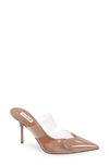 Alaïa High Love Heart Pointed Toe Mule In Beige