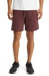 Public Rec Weekend Short In Heather Maroon