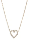 Zoë Chicco 14k Yellow Gold Bezel Diamonds Diamond Open Heart Pendant Necklace, 16-18 In 14k Yellow Gold
