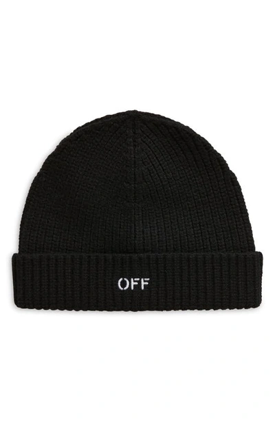 Off-white Classic Knit Beanie In Black