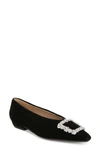 Sam Edelman Janina Luster Pointed Toe Flat In Black