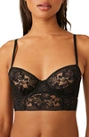 Free People Sorento Demi Longline Underwire Bra In Black