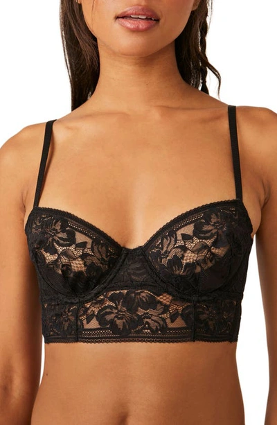 Free People Sorento Demi Longline Underwire Bra In Black