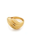 Monica Vinader Gold Swirl Ring In 18ct Gold Vermeil