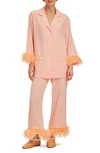 Sleeper Party Double Feather Pajamas In Light Peach