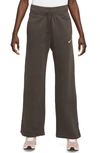 Nike Sportswear Phoenix High Waist Wide Leg Sweatpants In Baroque Brown/ Sail