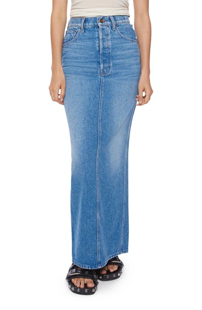 Mother The Candy Stick Denim Maxi Skirt In Blue