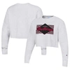 Champion Women's  Heather Gray Distressed Ohio State Buckeyes Reverse Weave Cropped Pullover Sweatshi In Heather Gray