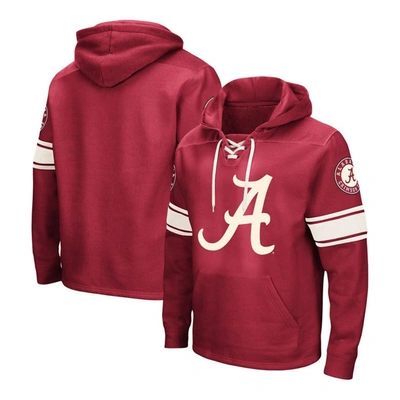 COLOSSEUM COLOSSEUM CRIMSON ALABAMA CRIMSON TIDE BIG & TALL HOCKEY LACE-UP PULLOVER HOODIE