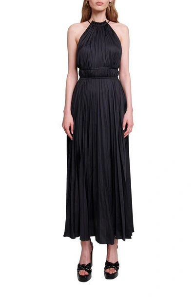 Maje Maxikleid Mit Falten In Black