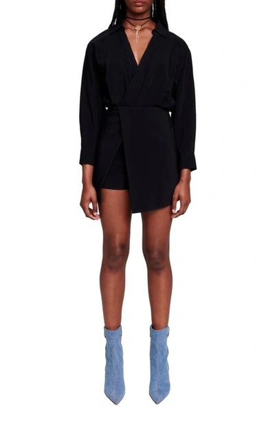 Maje Straight-fit Playsuit For Fall/winter In Noir