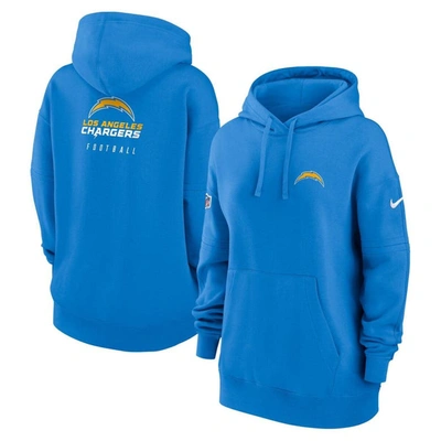 Nike Women's Sideline Club (nfl Los Angeles Chargers) Pullover Hoodie In Powder Blue