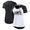 NIKE NIKE WHITE/HEATHER SCARLET NEW ORLEANS SAINTS BACK SLIT LIGHTWEIGHT FASHION T-SHIRT