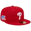 New Era Red Philadelphia Phillies  1980 World Series Team Color 59fifty Fitted Hat In Red